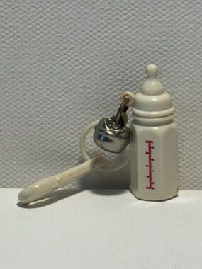 Vintage 80's Bell Charm Baby Bottle 1980s Necklace Pendant Charms Jewelry